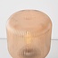 Tafellamp Aurex met geribbeld amber glas en travertinlook voet
