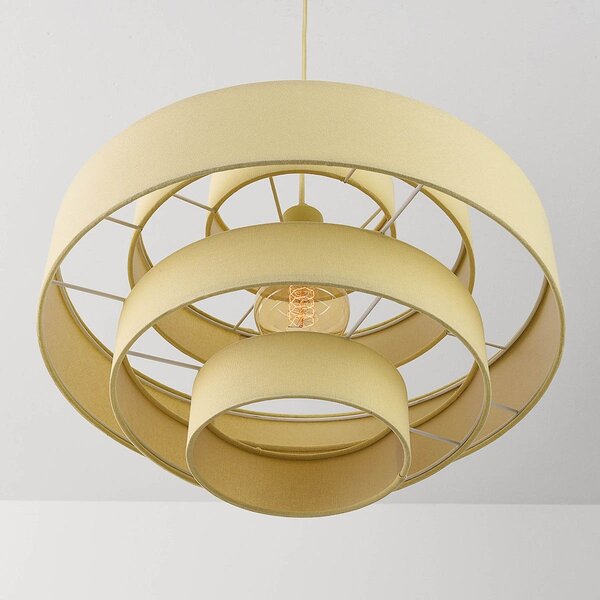 Hanglamp Zavon - gelaagde stoffen kap in crème beige