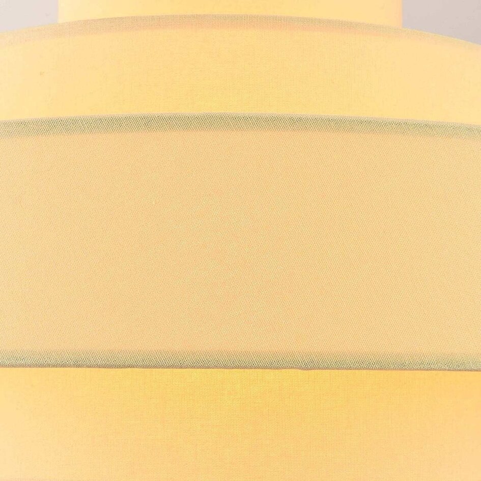 Suspension Zavon avec abat-jour en tissu superposé jaune pâle