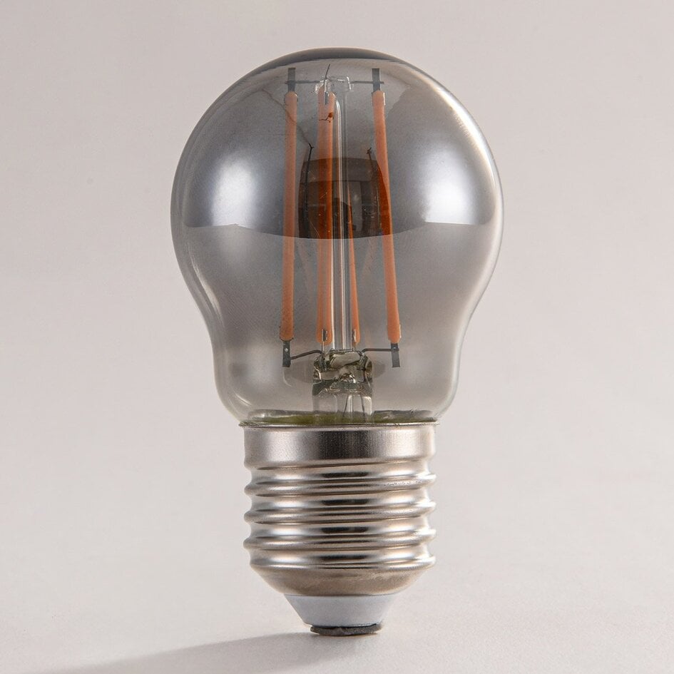 Ampoule filament LED E27 3 niveaux 4,5 watts, verre fumé, 45 mm