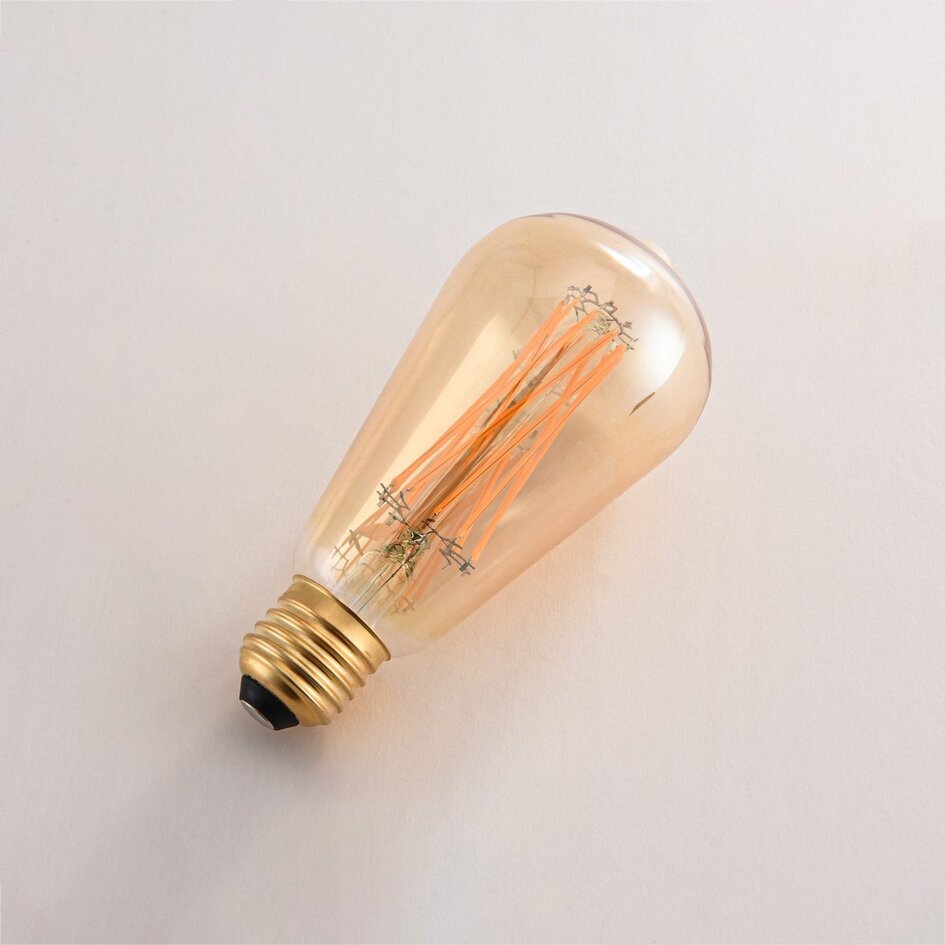 4,5W lamp met kruislings filament, 2200K, amber glas, Ø64 - dimbaar