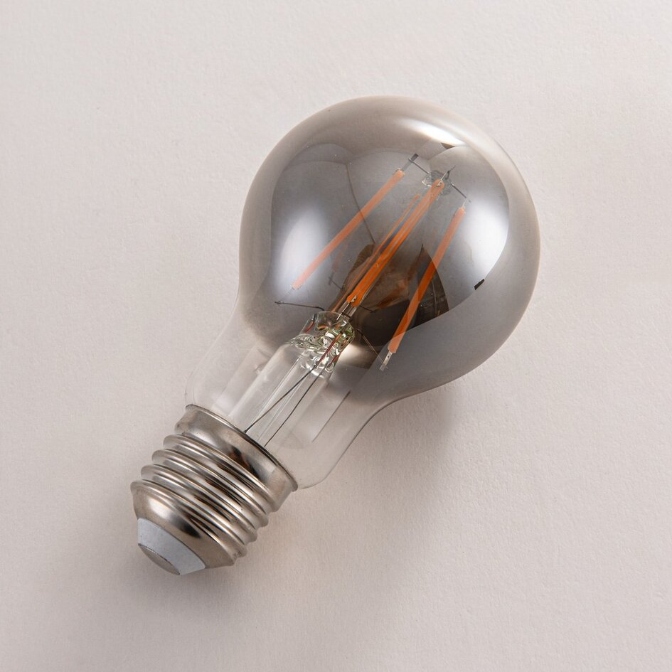 Ampoule LED E27 à filament dimmable, Ø60mm, 8.5W, verre fumé
