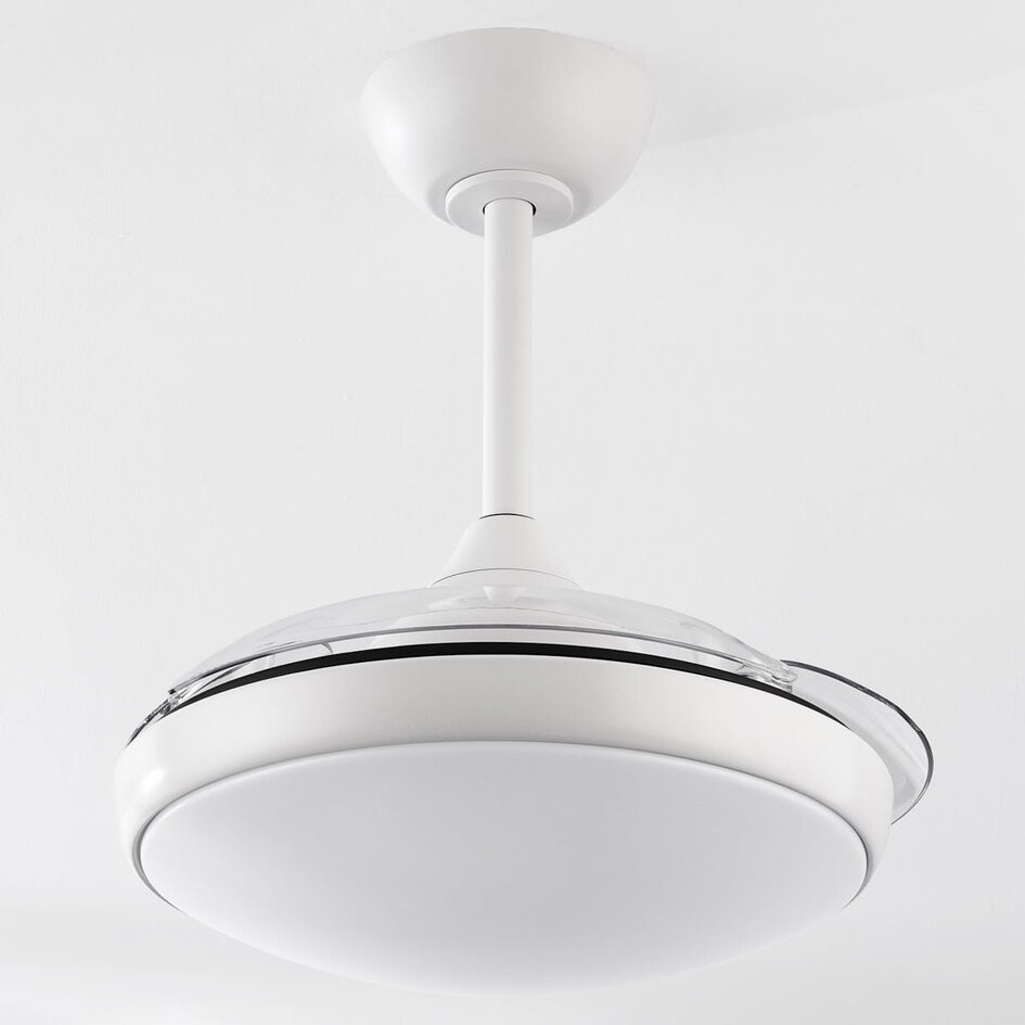 Ventilateur de plafond blanc avec LED et télécommande - Haizea
