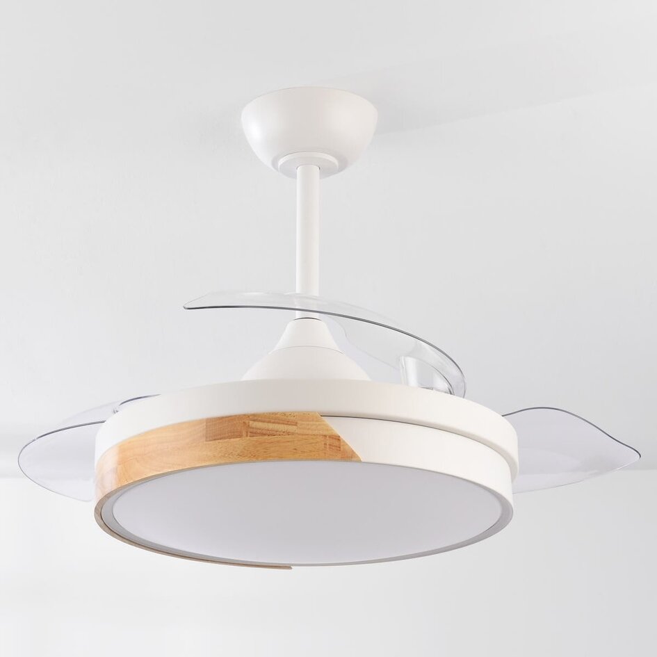 Ventilateur de plafond avec LEDs intégrées et détails effet bois - Vjetar