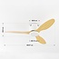 Ventilateur de plafond blanc avec aspect bois de hêtre et télécommande - Rivotra