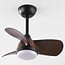 Ventilateur de plafond compact Vietor avec LED - noir et brun foncé