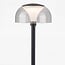 Lampe d'extérieur sur pied Joaz noire à demi-globe transparent, LED intégrée