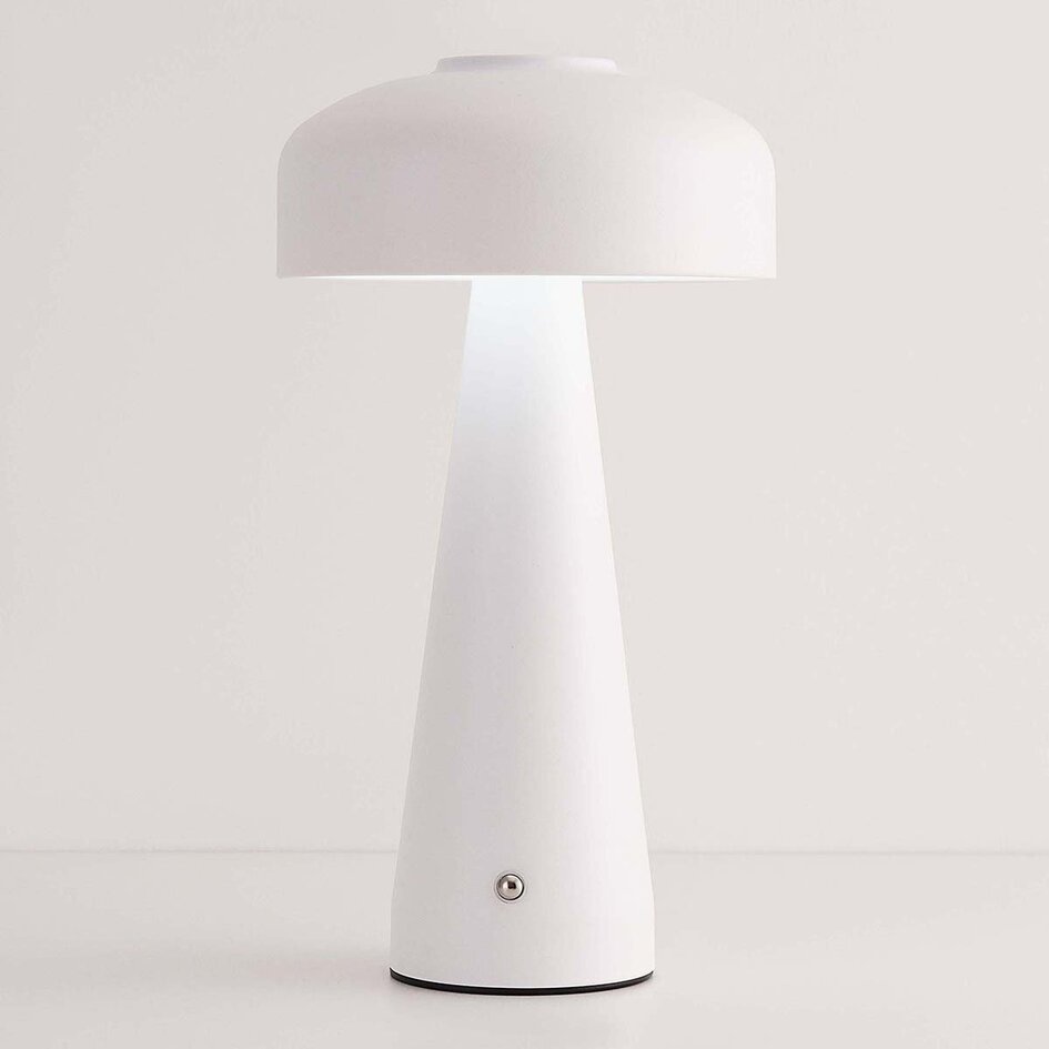 Lampe champignon rechargeable Soma avec variateur tactile et température de couleur réglable - blanc