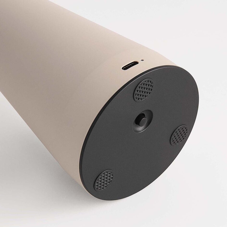 Lampe champignon rechargeable Soma en taupe avec variateur tactile et lumière réglable