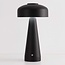 Oplaadbare mushroom lamp Soma zwart met touch dimmer en instelbare kleurtemperatuur