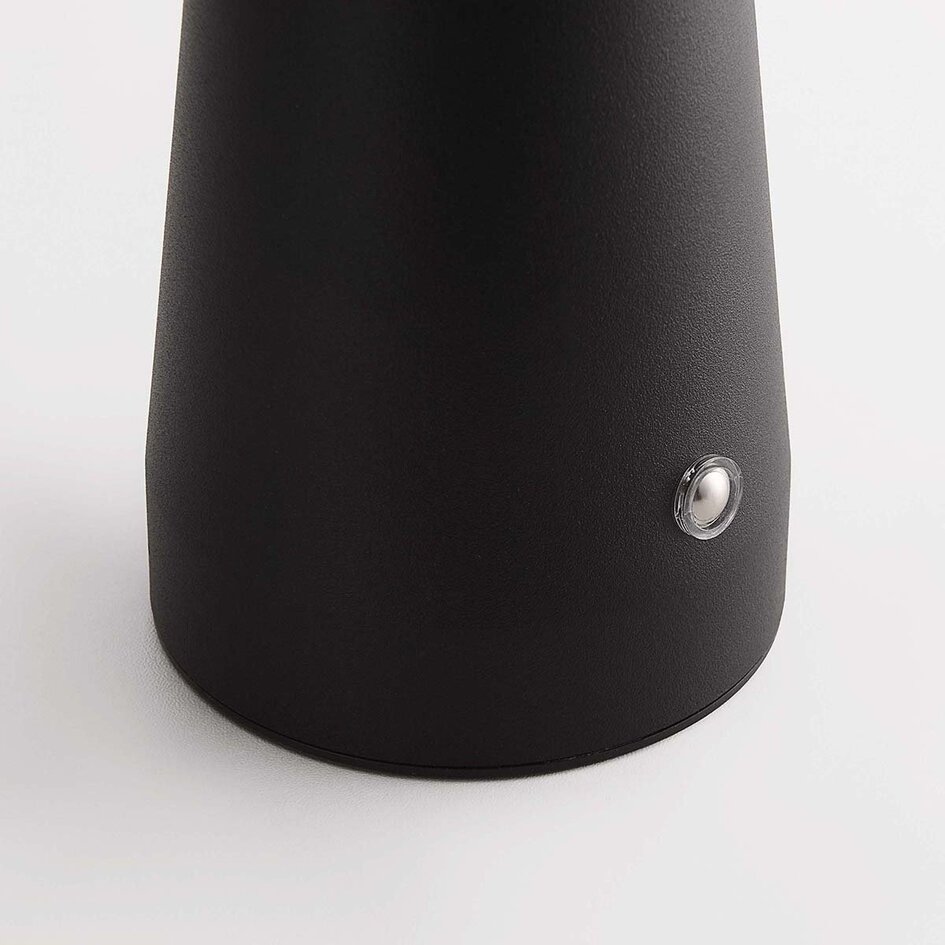 Oplaadbare mushroom lamp Soma zwart met touch dimmer en instelbare kleurtemperatuur