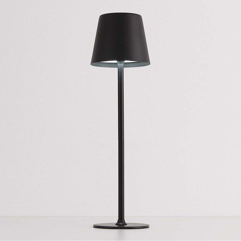 Lampe de table sans fil Silo en noir avec lumière dimmable et réglable