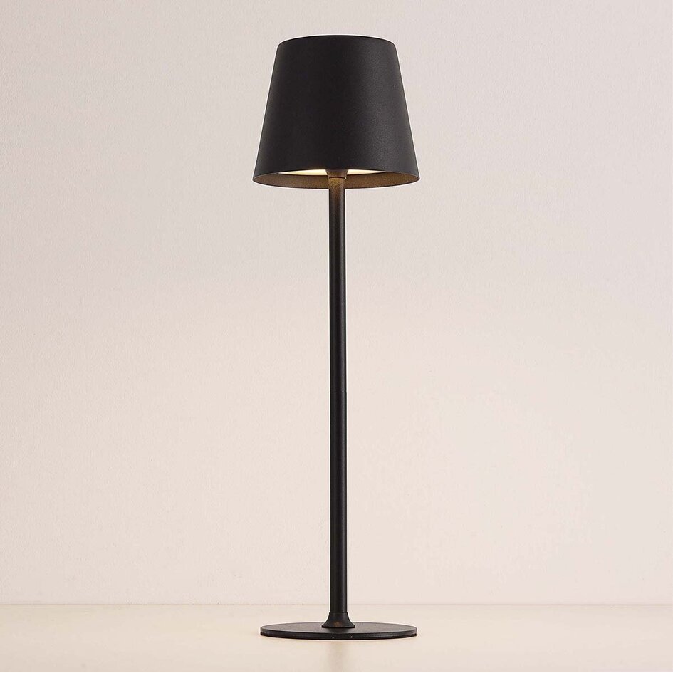 Lampe de table sans fil Silo en noir avec lumière dimmable et réglable