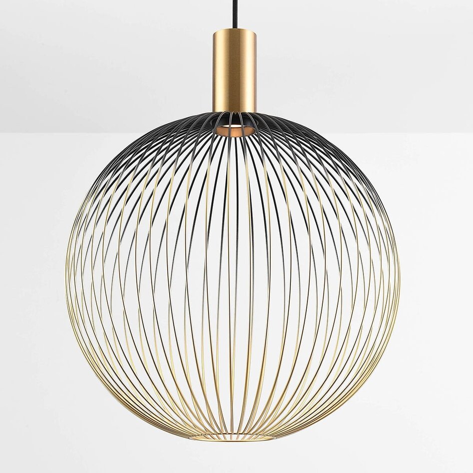 Hanglamp Nobla van zwart met goud metaal  Ø40 cm
