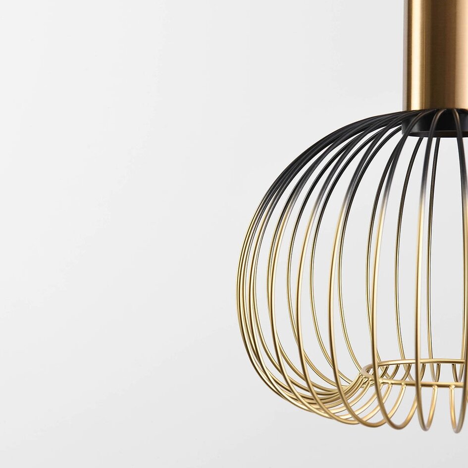 Moderne hanglamp Nobles zwart met goud metaal, 3-lichts