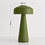 Lampe champignon rechargeable Soma verte avec variateur tactile et lumière réglable