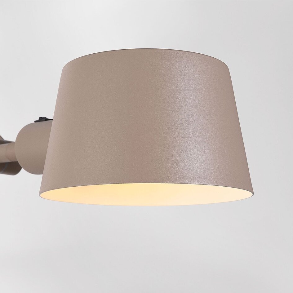 Wandlamp Mellow taupe met verstelbare arm en tweezijdig licht