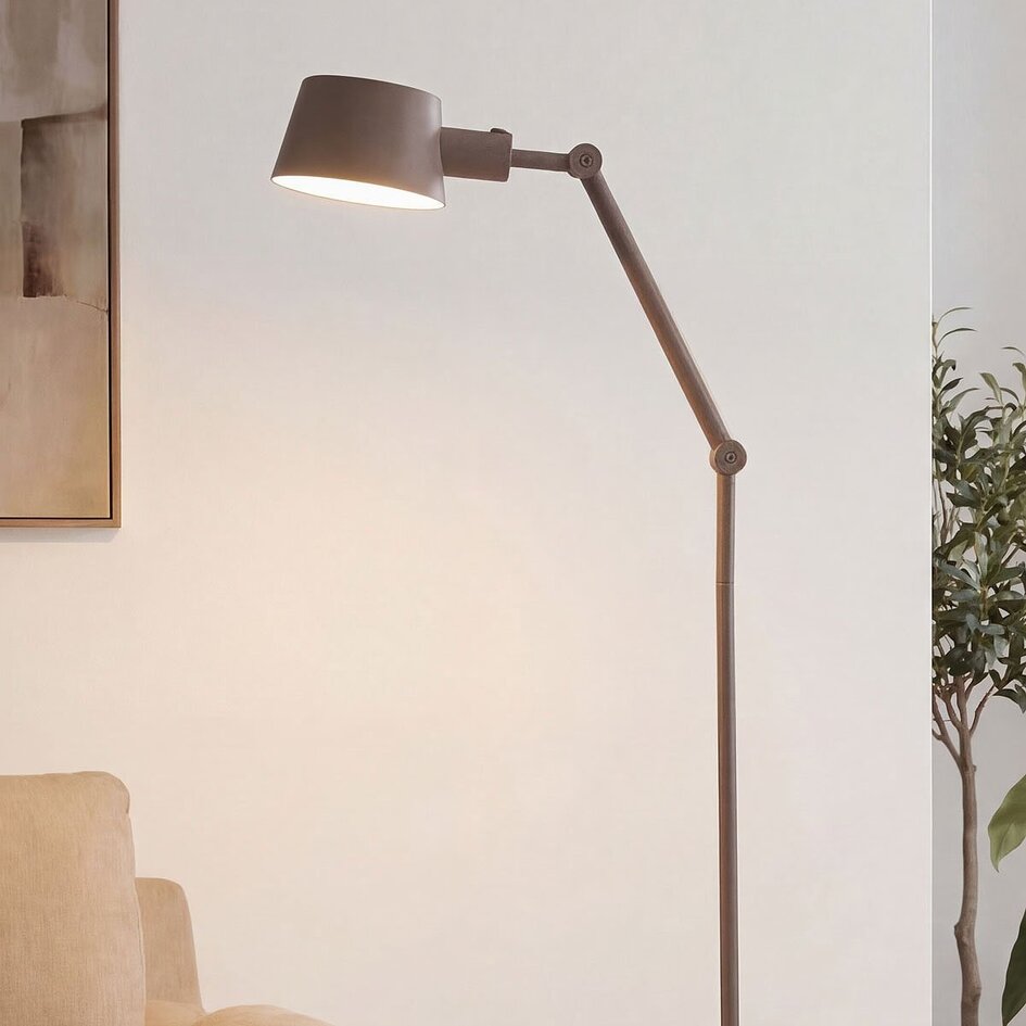 Lampadaire réglable Mella avec éclairage double face - taupe