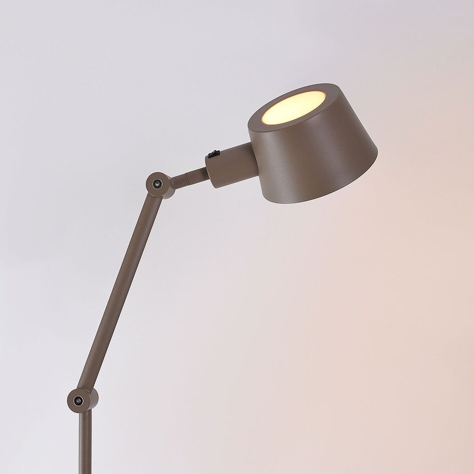 Verstelbare vloerlamp Mella met tweezijdig licht - taupe