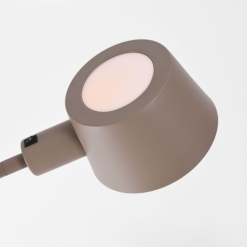 Verstelbare vloerlamp Mella met tweezijdig licht - taupe