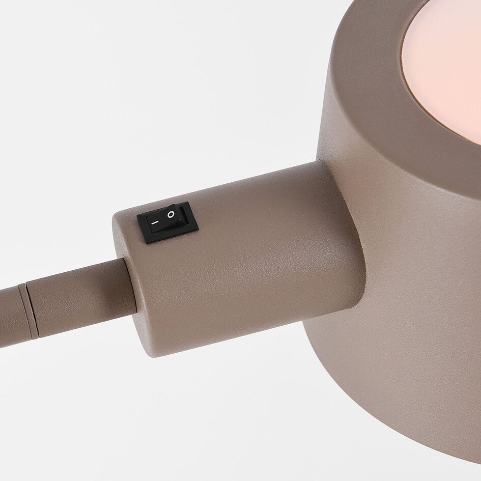 Lampadaire réglable Mella avec éclairage double face - taupe