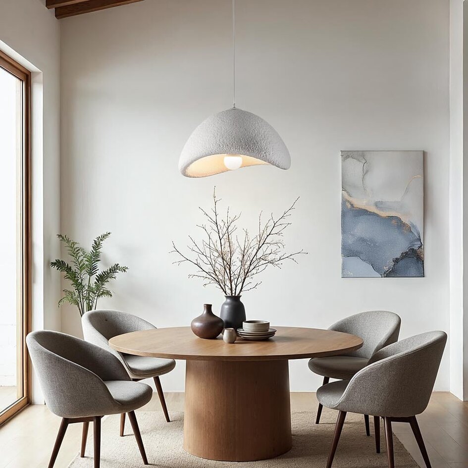 Suspension Wabi Sabi Cemento blanc effet pierre - 60 cm