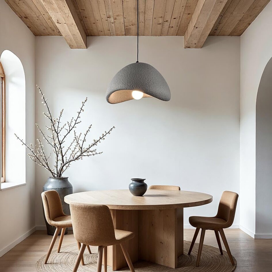 Suspension Wabi Sabi Cemento gris effet pierre - 60 cm