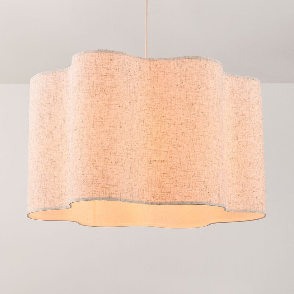 Suspension Hiras Ø40 cm - beige et abat-jour en lin
