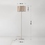Lampadaire Hiros beige avec abat-jour en lin