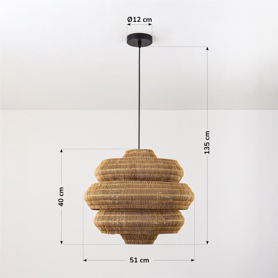 Rotan hanglamp Amiro Ø51 cm