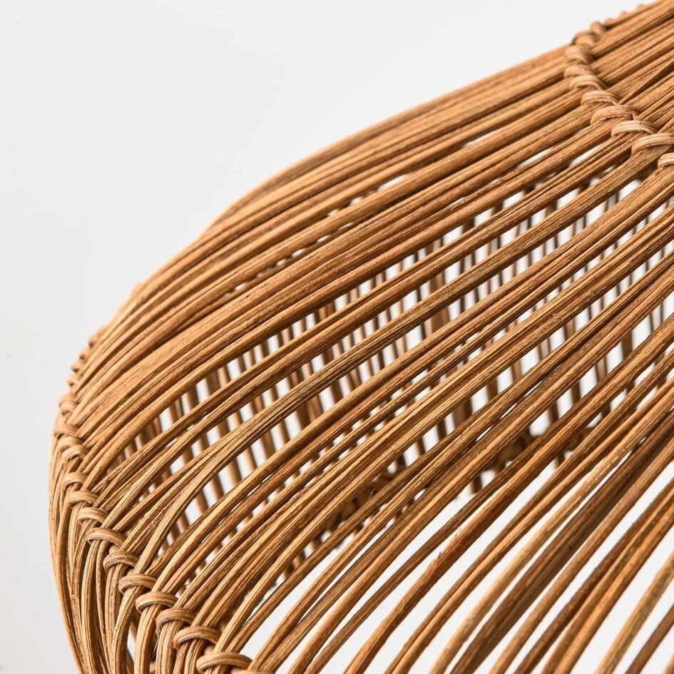 Suspension Suki en rotin tressé à la main avec détail en bois Ø49 cm