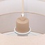 Suspension Corra beige avec abat-jour en lin superposé