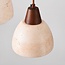 Suspension japandi 3 lumières Marena en travertin (pierre naturelle) et bois