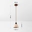 Suspension Japandi Marena - travertin (pierre naturelle) et bois