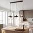 3-lichts Japandi hanglamp Caelio - travertin (natuursteen) en hout