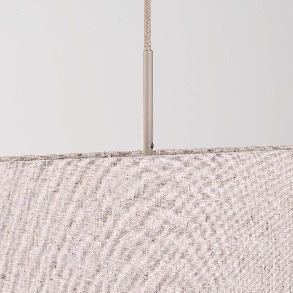 Minimalistische hanglamp Lureva beige met linnen kap, 2-lichts