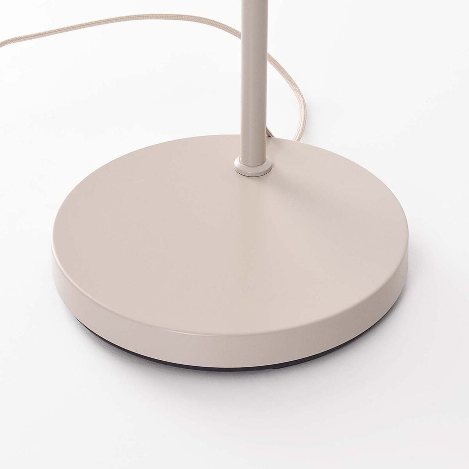 Lampadaire arc moderne Lerava beige avec abat-jour en lin