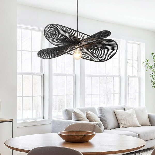 Lampe suspendue moderne boho-chic Janah - noir