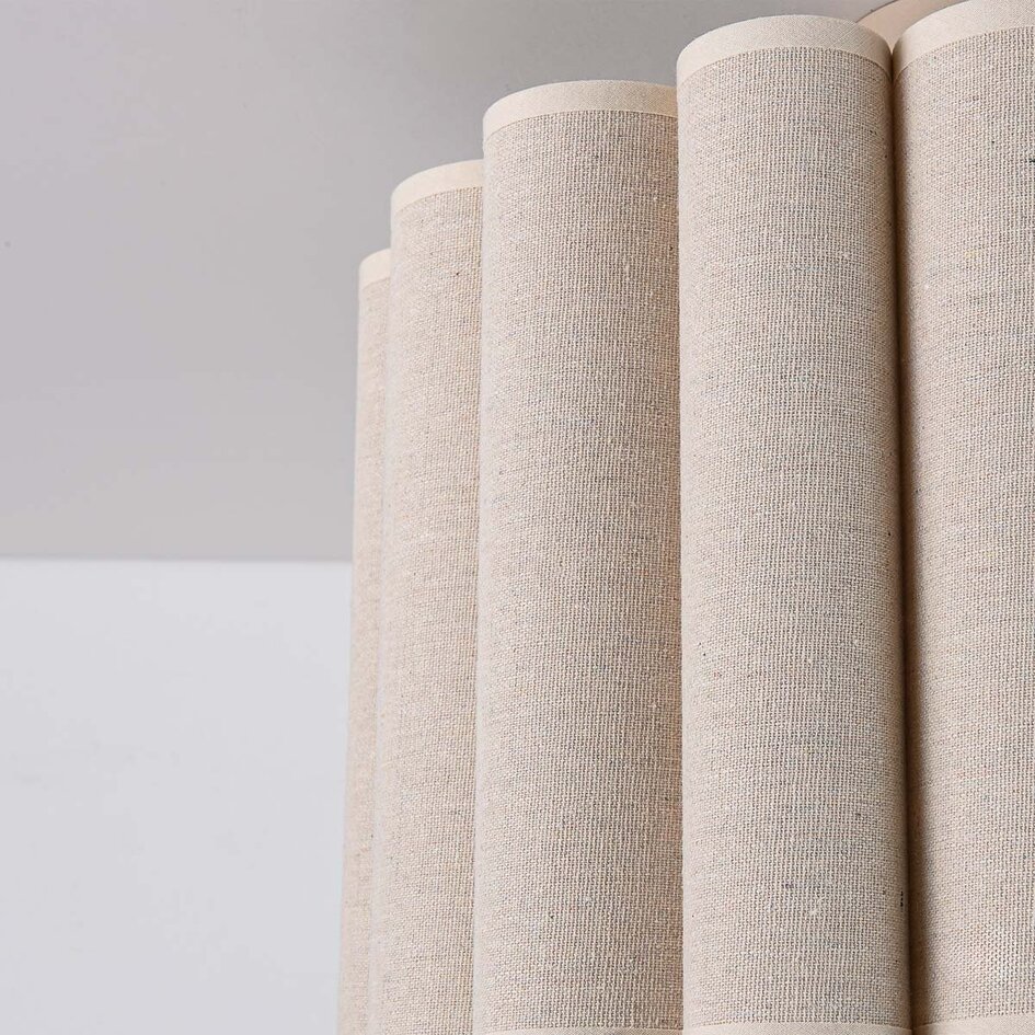 Plafondlamp Celie met geplooide linnen kap in beige