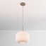 Hanglamp Isolde beige met geribbeld melkwit glas