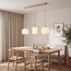 Hanglamp Meliora beige met 3 geribbelde glazen kappen