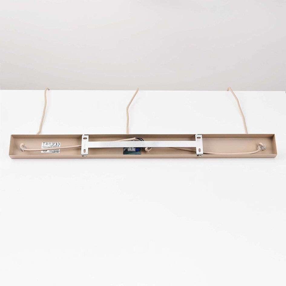 Hanglamp Meliora beige met 3 geribbelde glazen kappen