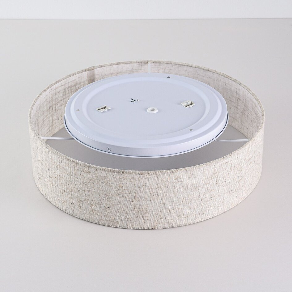 Plafondlamp Avani met linnen kap en diffuser