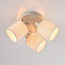 Beige plafondlamp Avan met 3 verstelbare linnen kappen