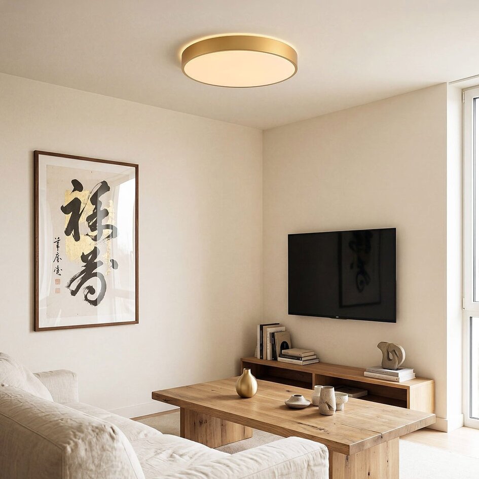 Moderne plafondlamp Gorila goud met 3-staps dimbare LEDs