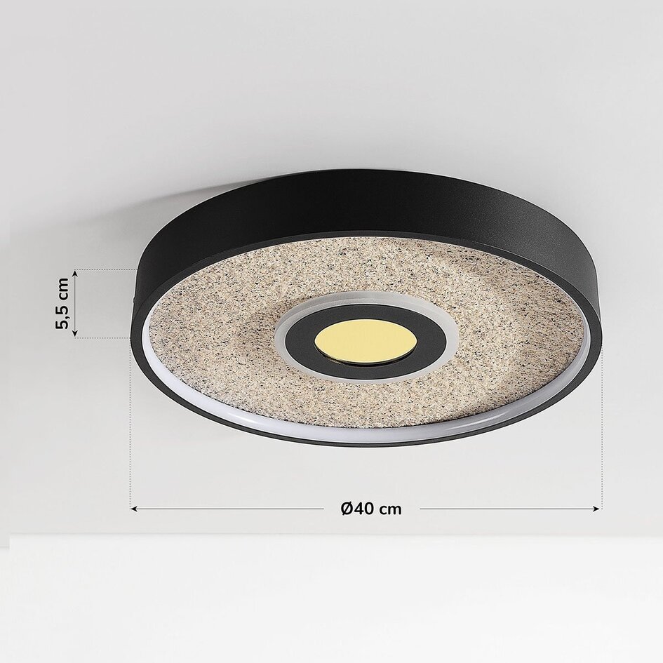 Plafondlamp Deimos 3-staps dimbaar LED - zwart en beige