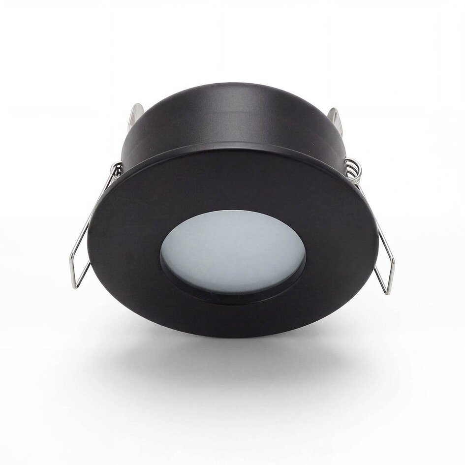 Moderne inbouwspot zwart IP44 - Rex