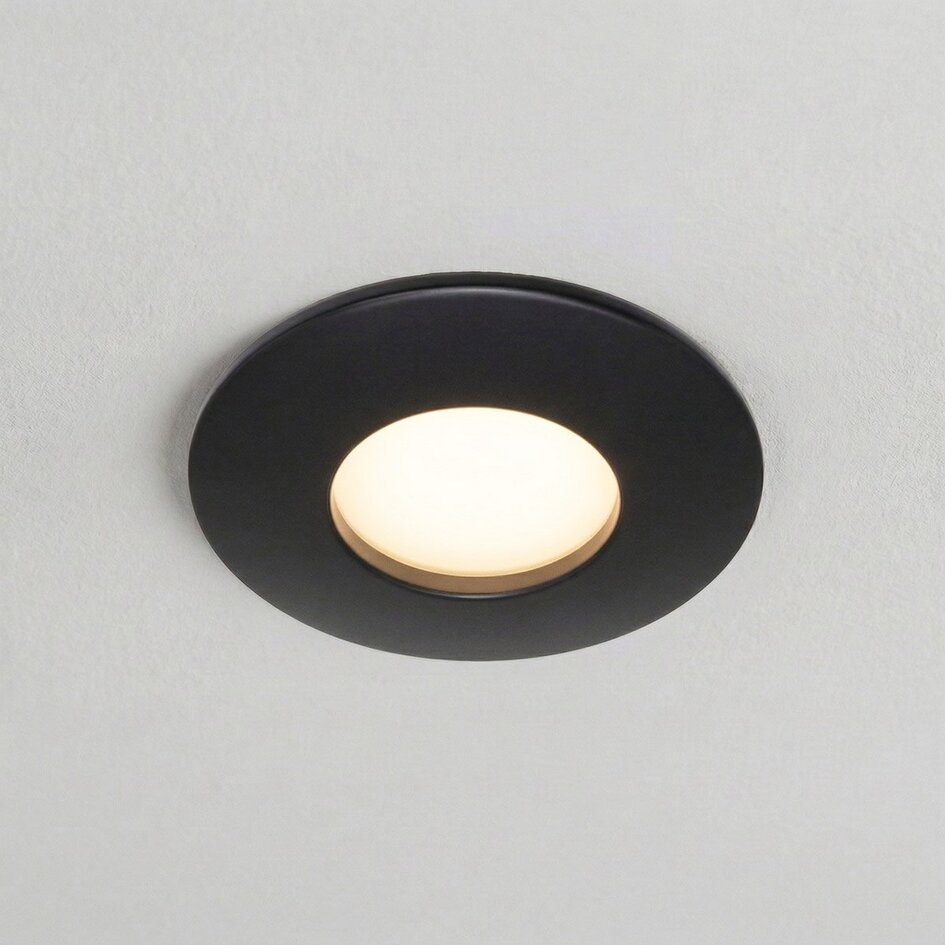 Moderne inbouwspot zwart IP44 - Rex