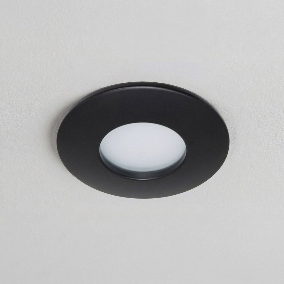 Moderne inbouwspot zwart IP44 - Rex