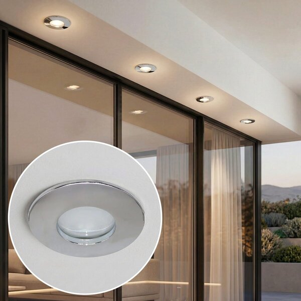 Moderne inbouwspot zilver IP44 - Rex